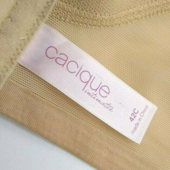 Cacique Bra Smooth Satin Full Coverage U/W Size 42C Cafe Mocha - Picture 3 of 7